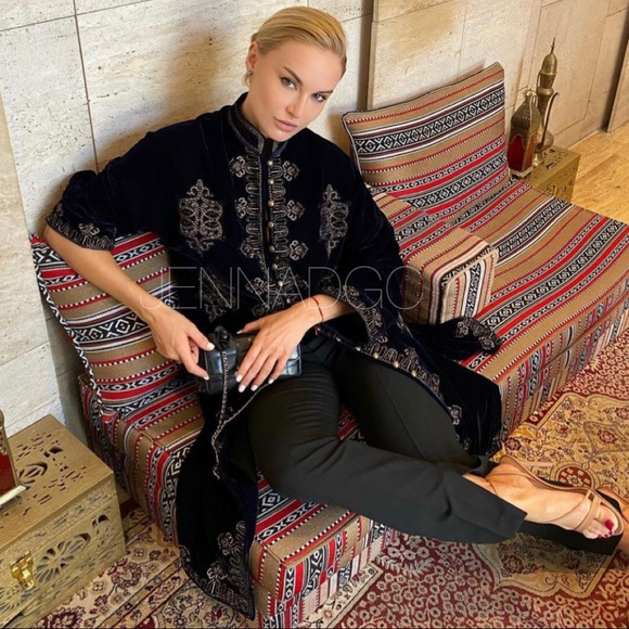 NWT Zara embroidered velvet kimono - Picture 4 of 14